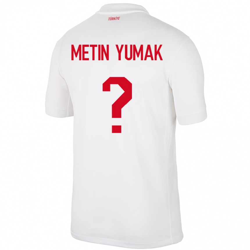 Kids Football Turkey Yiğit Metin Yumak #0 White Home Jersey 24-26 T-Shirt Uk