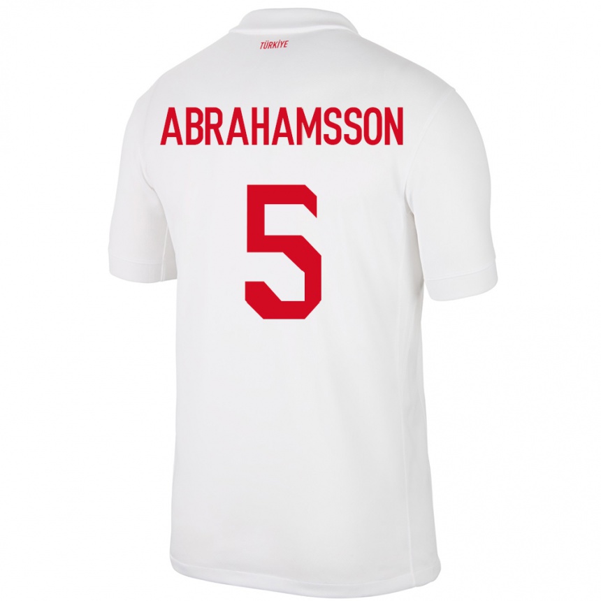 Kids Football Turkey Sejde Aylin Abrahamsson #5 White Home Jersey 24-26 T-Shirt Uk