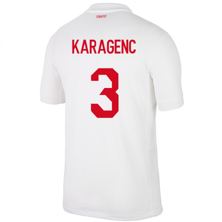 Kids Football Turkey Didem Karagenç #3 White Home Jersey 24-26 T-Shirt Uk