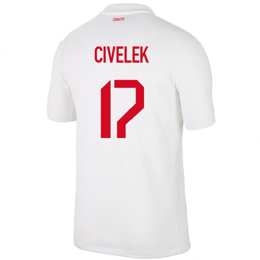 Kids Football Turkey İlayda Civelek #17 White Home Jersey 24-26 T-Shirt Uk