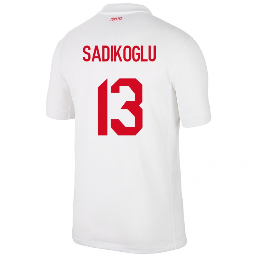 Kids Football Turkey Birgül Sadıkoğlu #13 White Home Jersey 24-26 T-Shirt Uk