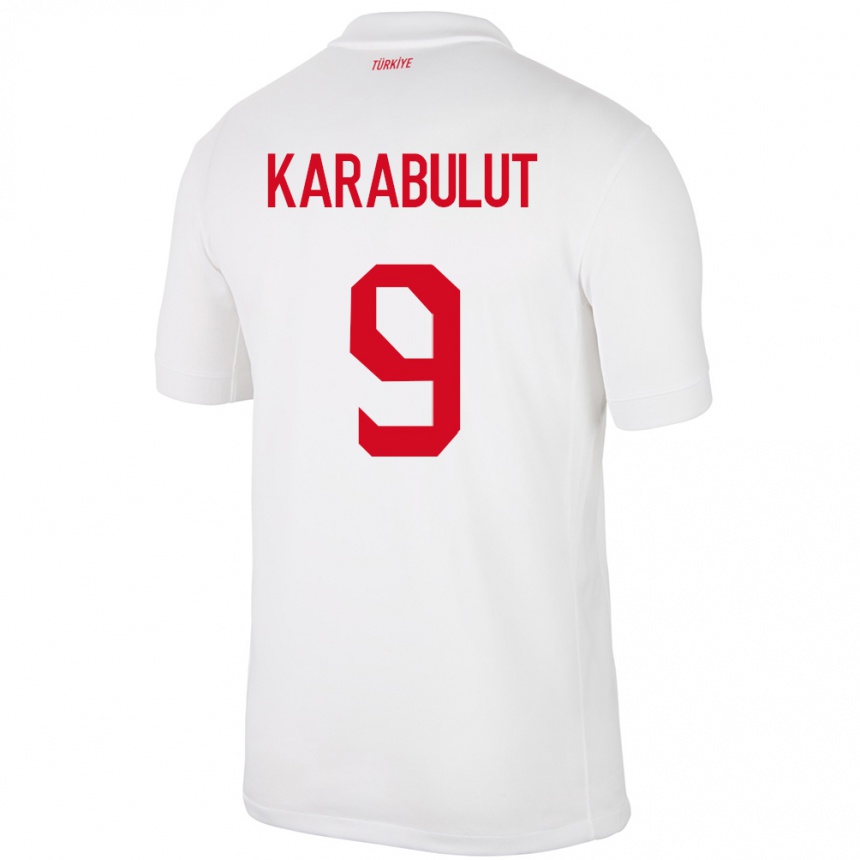 Kids Football Turkey Arzu Karabulut #9 White Home Jersey 24-26 T-Shirt Uk