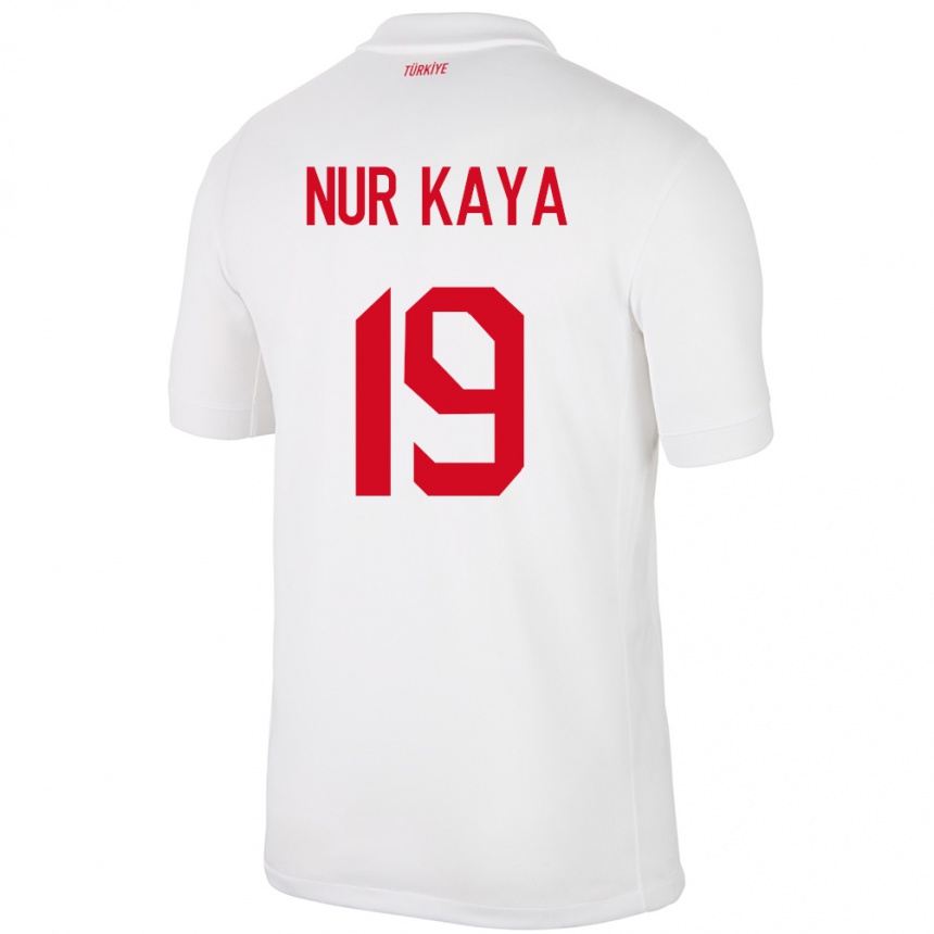 Kids Football Turkey Cansu Nur Kaya #19 White Home Jersey 24-26 T-Shirt Uk