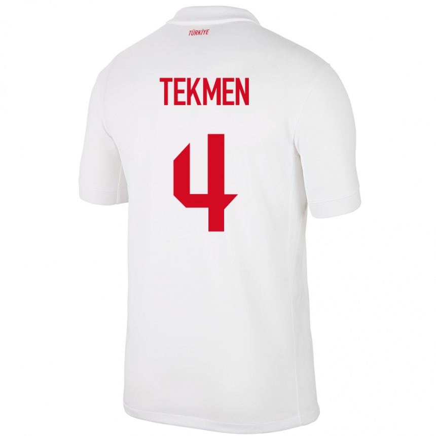 Kids Football Turkey Ece Tekmen #4 White Home Jersey 24-26 T-Shirt Uk