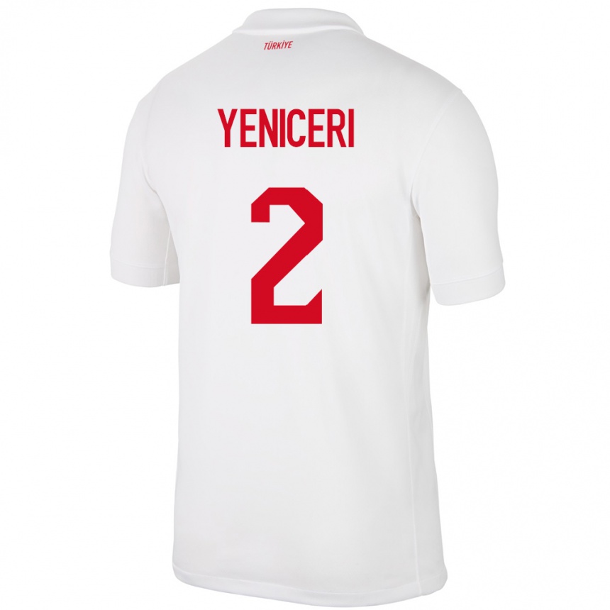 Kids Football Turkey Berna Yeniçeri #2 White Home Jersey 24-26 T-Shirt Uk