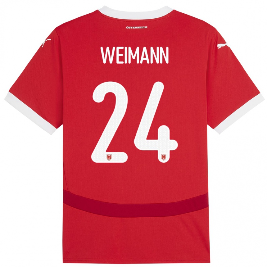 Kids Football Austria Andreas Weimann #24 Red Home Jersey 24-26 T-Shirt Uk