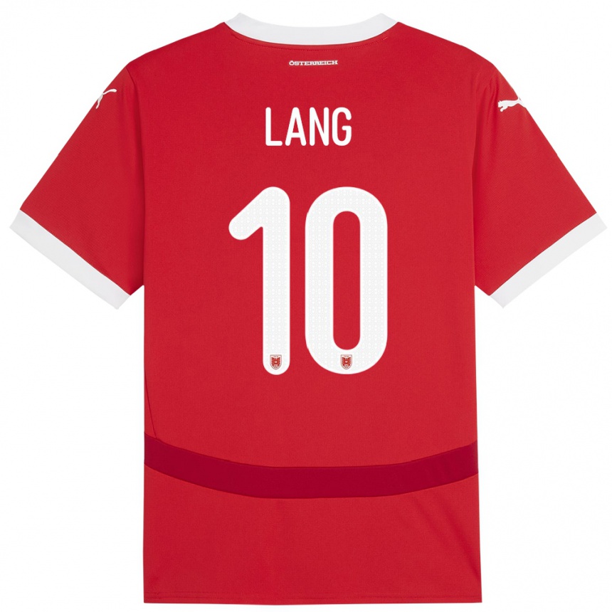 Kids Football Austria Christoph Lang #10 Red Home Jersey 24-26 T-Shirt Uk