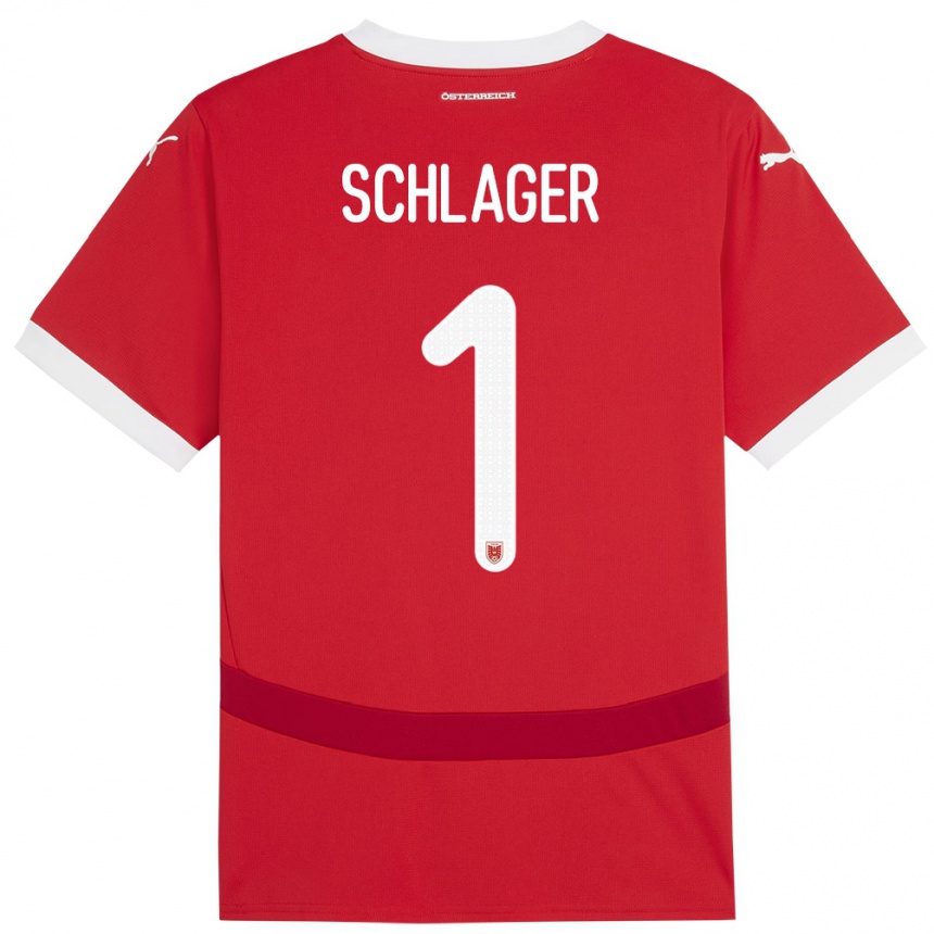 Kids Football Austria Alexander Schlager #1 Red Home Jersey 24-26 T-Shirt Uk