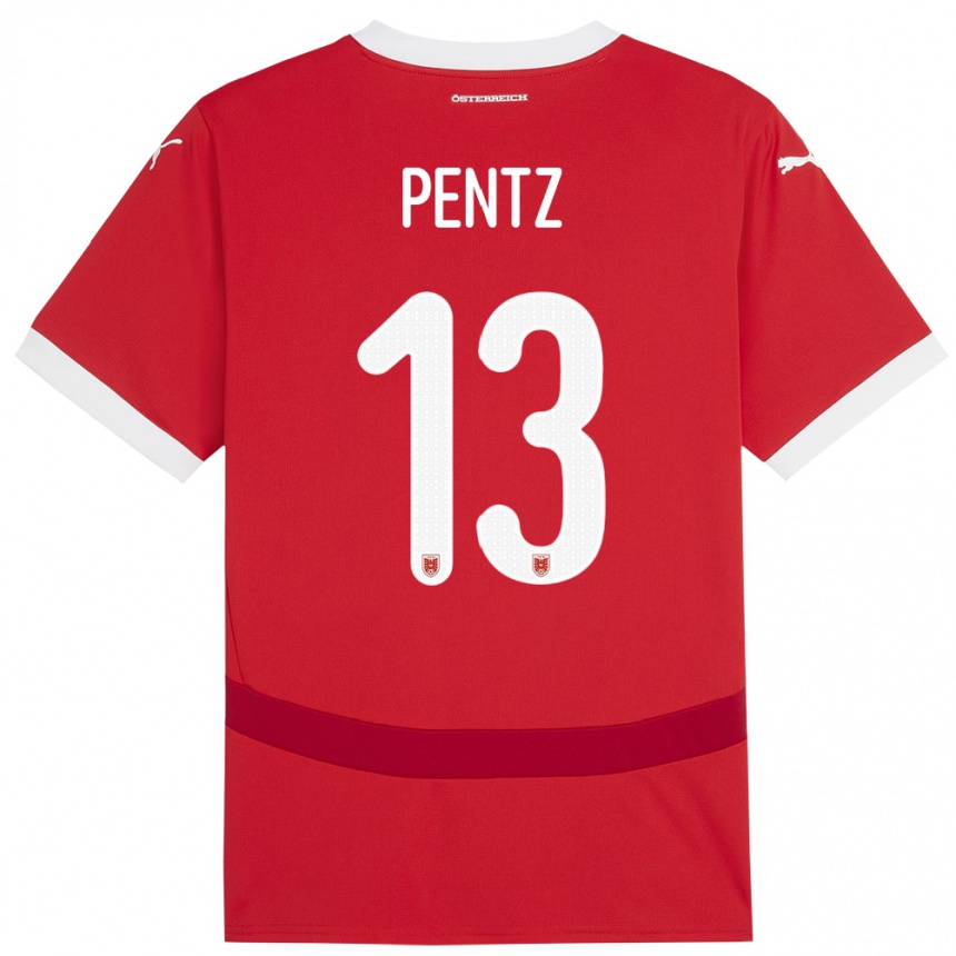 Kids Football Austria Patrick Pentz #13 Red Home Jersey 24-26 T-Shirt Uk