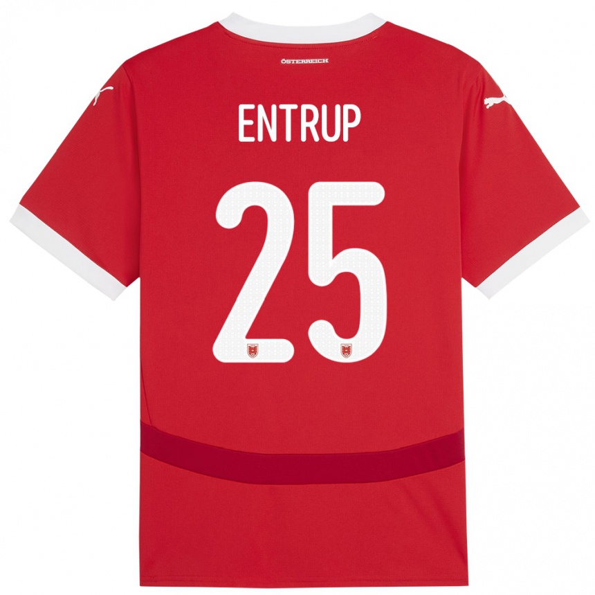 Kids Football Austria Maximilian Entrup #25 Red Home Jersey 24-26 T-Shirt Uk