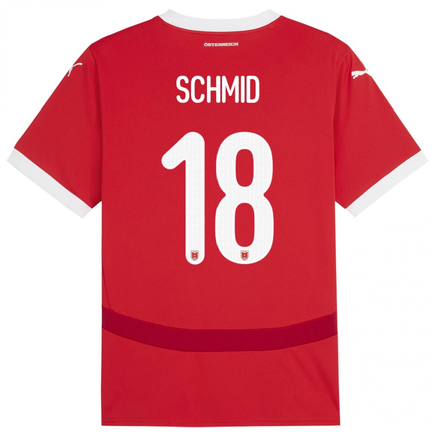 Kids Football Austria Romano Schmid #18 Red Home Jersey 24-26 T-Shirt Uk