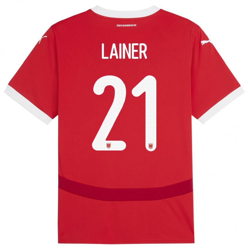 Kids Football Austria Stefan Lainer #21 Red Home Jersey 24-26 T-Shirt Uk