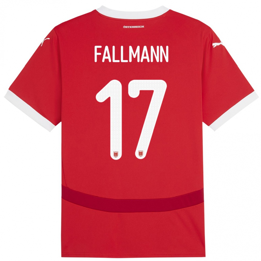 Kids Football Austria Pascal Fallmann #17 Red Home Jersey 24-26 T-Shirt Uk