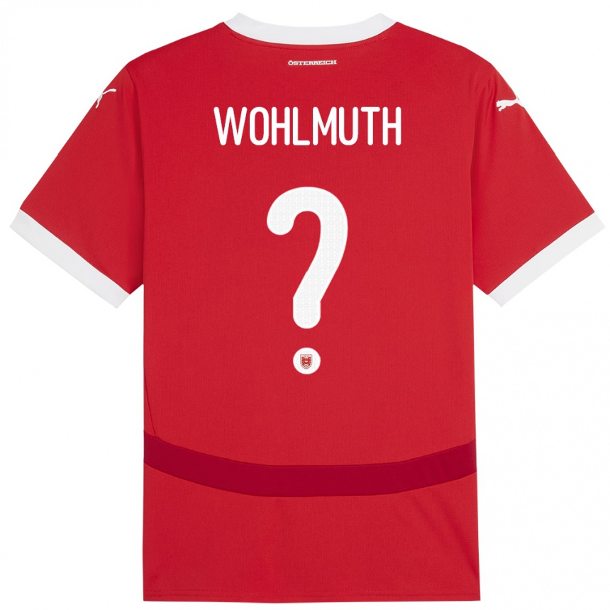 Kids Football Austria Fabian Wohlmuth #0 Red Home Jersey 24-26 T-Shirt Uk