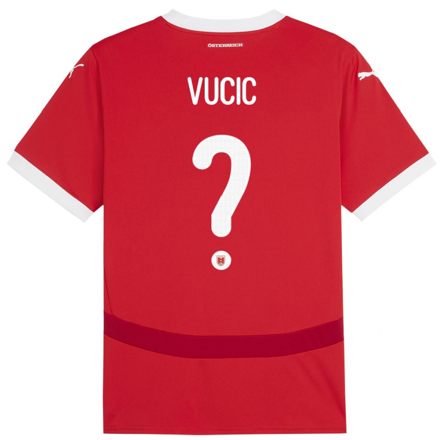 Kids Football Austria Romeo Vucic #0 Red Home Jersey 24-26 T-Shirt Uk