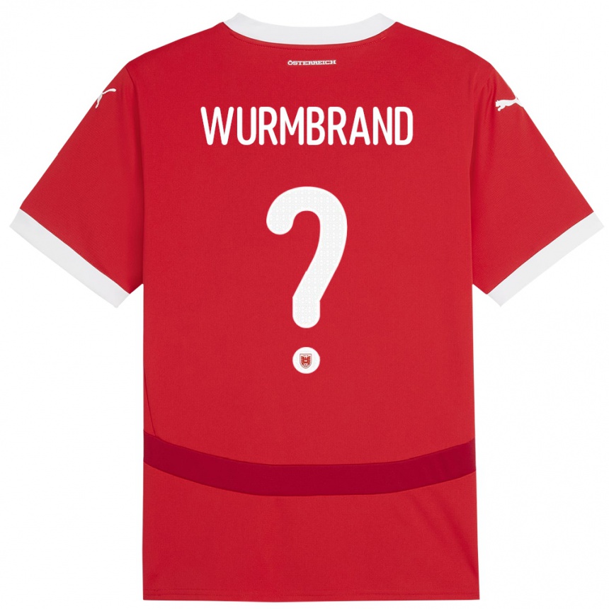 Kids Football Austria Nikolaus Wurmbrand #0 Red Home Jersey 24-26 T-Shirt Uk