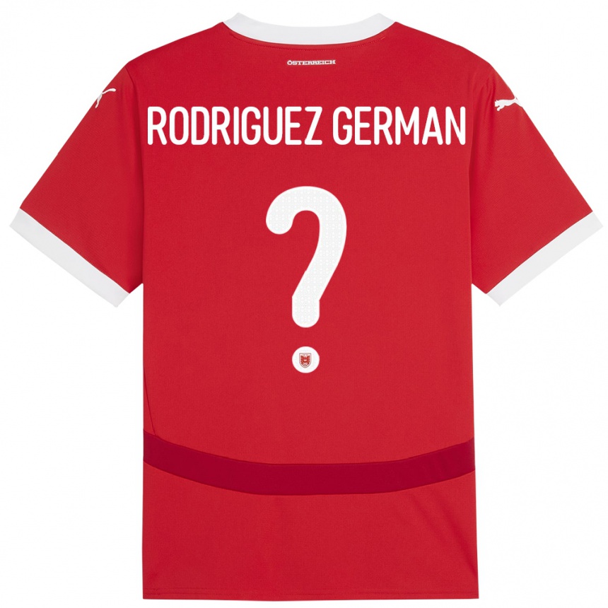 Kids Football Austria Ryan Rodriguez German #0 Red Home Jersey 24-26 T-Shirt Uk