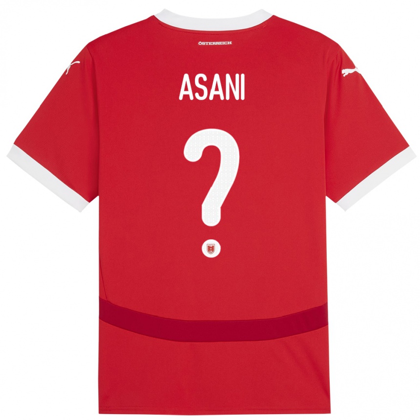 Kids Football Austria Amir Asani #0 Red Home Jersey 24-26 T-Shirt Uk