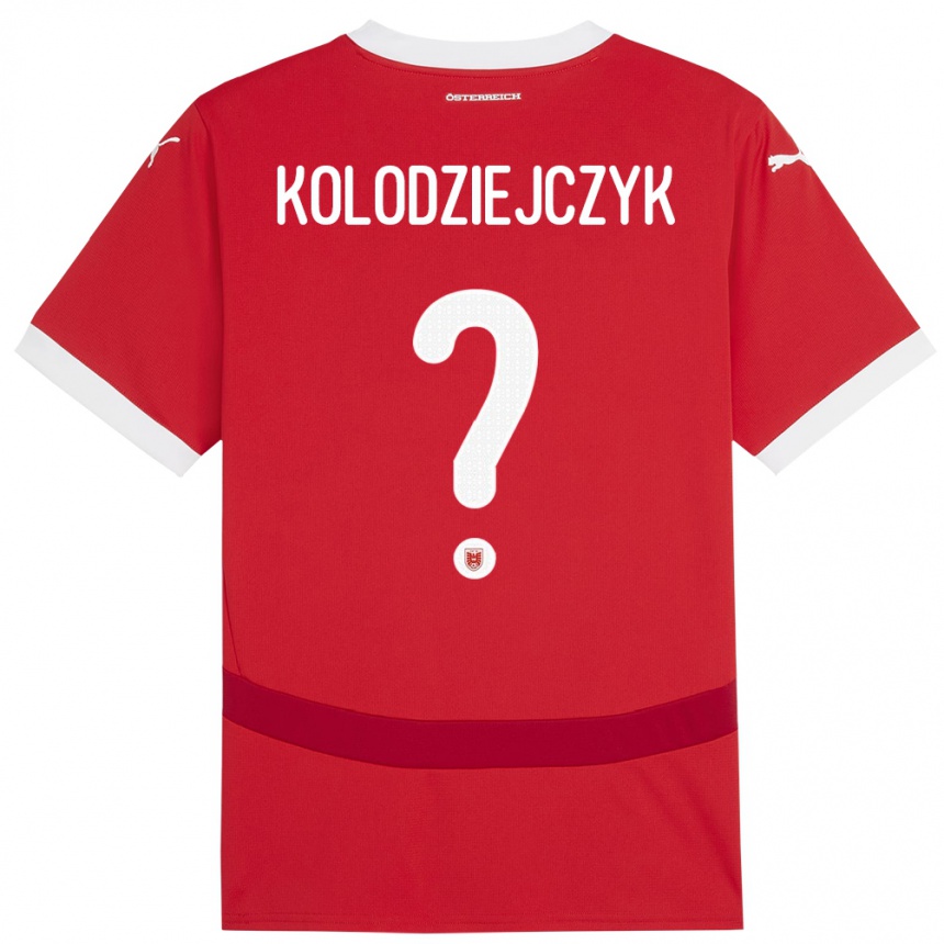 Kids Football Austria Marek Kolodziejczyk #0 Red Home Jersey 24-26 T-Shirt Uk