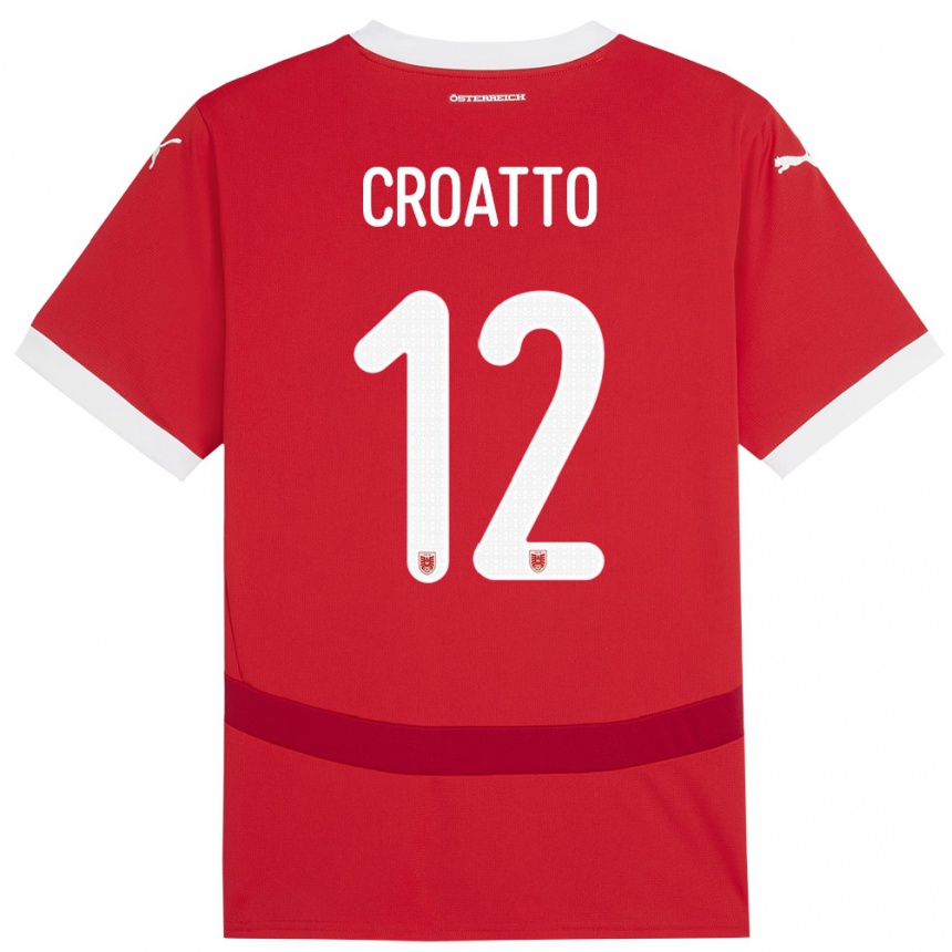 Kids Football Austria Michela Croatto #12 Red Home Jersey 24-26 T-Shirt Uk