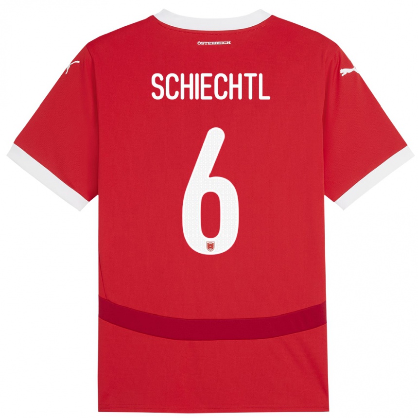 Kids Football Austria Katharina Schiechtl #6 Red Home Jersey 24-26 T-Shirt Uk