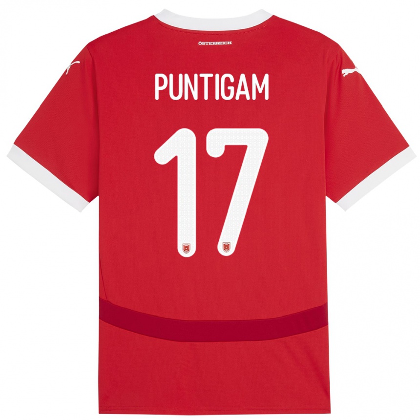 Kids Football Austria Sarah Puntigam #17 Red Home Jersey 24-26 T-Shirt Uk