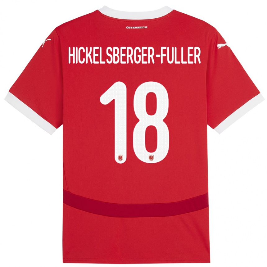 Kids Football Austria Julia Hickelsberger-Füller #18 Red Home Jersey 24-26 T-Shirt Uk