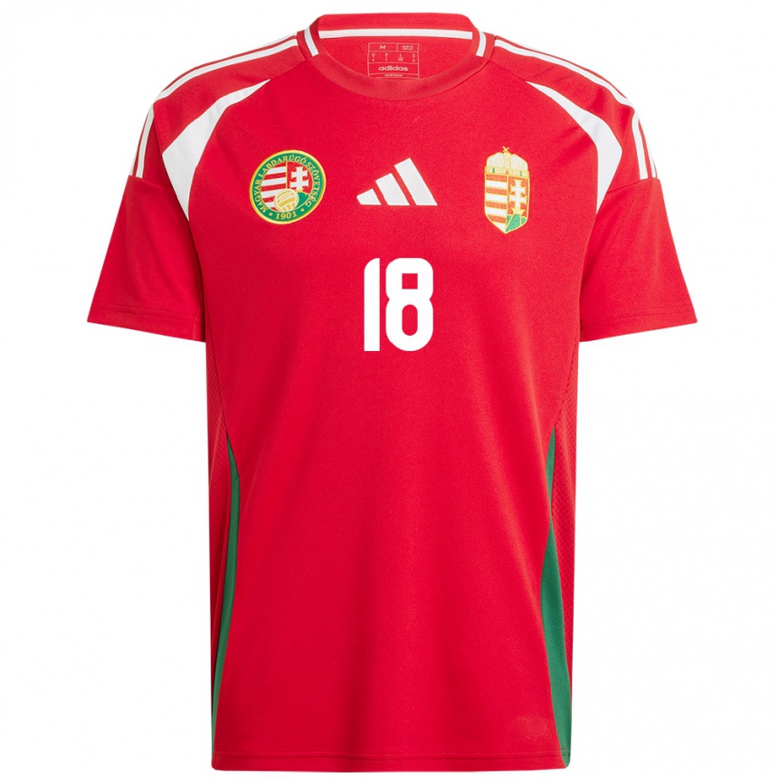 Kids Football Hungary Barnabás Barkóczi #18 Red Home Jersey 24-26 T-Shirt Uk