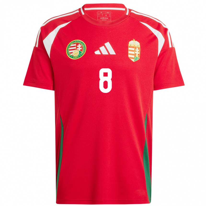 Kids Football Hungary Ádám Décsy #8 Red Home Jersey 24-26 T-Shirt Uk