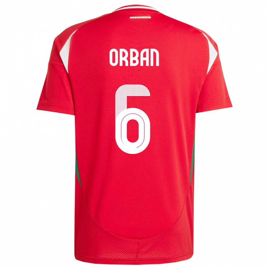 Kids Football Hungary Willi Orbán #6 Red Home Jersey 24-26 T-Shirt Uk