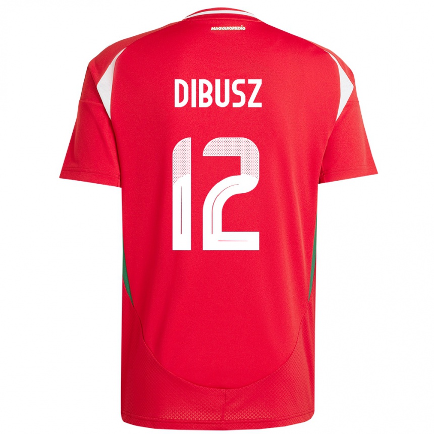 Kids Football Hungary Dénes Dibusz #12 Red Home Jersey 24-26 T-Shirt Uk