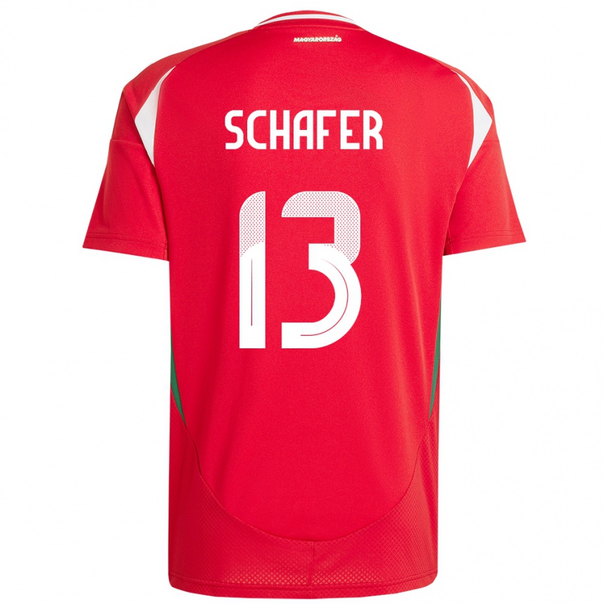 Kids Football Hungary András Schäfer #13 Red Home Jersey 24-26 T-Shirt Uk