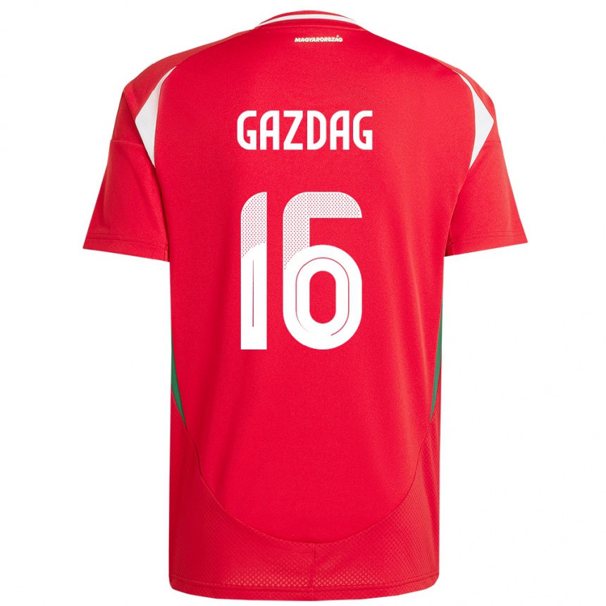 Kids Football Hungary Dániel Gazdag #16 Red Home Jersey 24-26 T-Shirt Uk