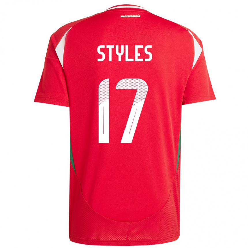 Kids Football Hungary Callum Styles #17 Red Home Jersey 24-26 T-Shirt Uk