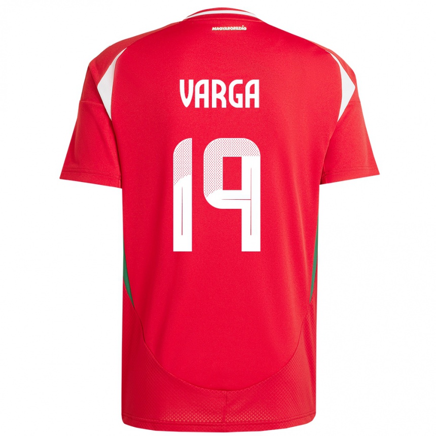 Kids Football Hungary Barnabás Varga #19 Red Home Jersey 24-26 T-Shirt Uk