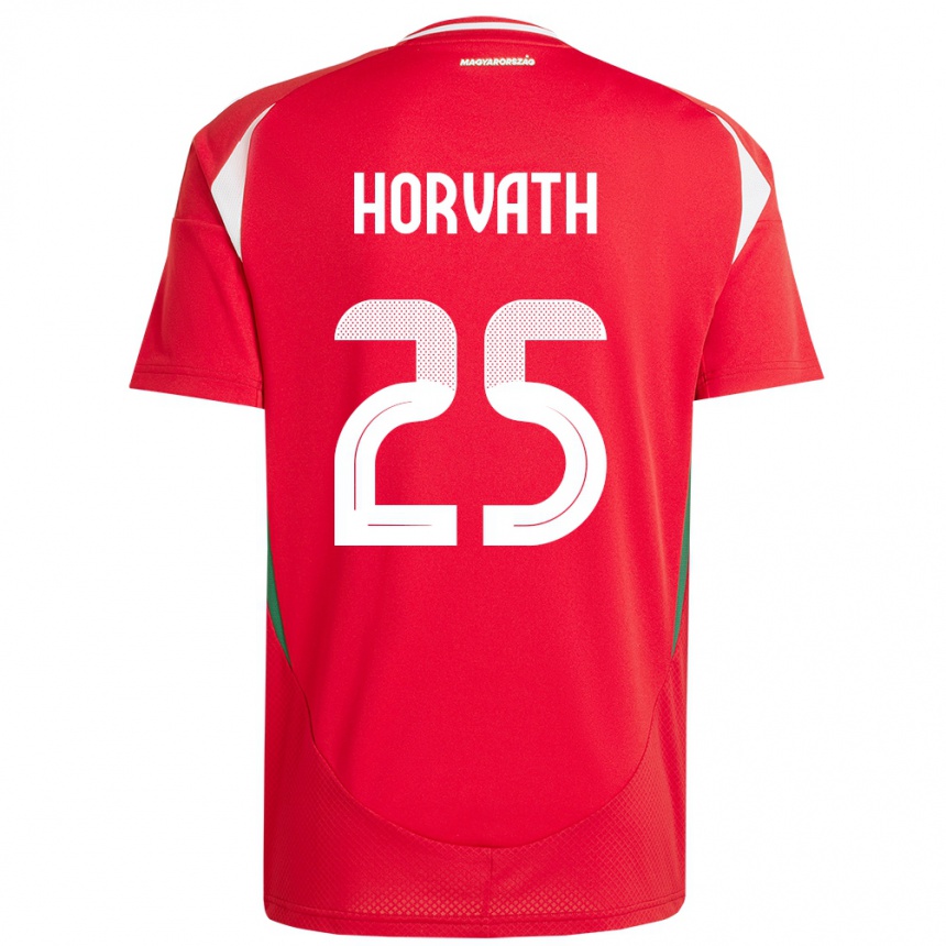 Kids Football Hungary Krisztofer Horváth #25 Red Home Jersey 24-26 T-Shirt Uk