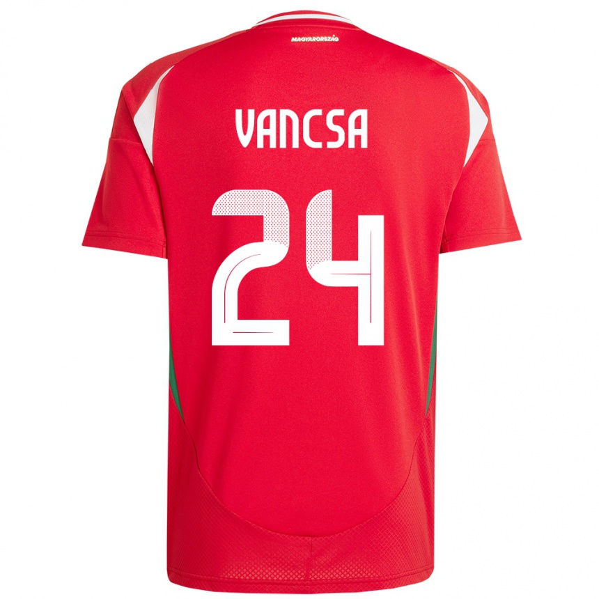 Kids Football Hungary Zalán Vancsa #24 Red Home Jersey 24-26 T-Shirt Uk