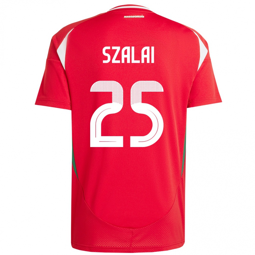 Kids Football Hungary Gábor Szalai #25 Red Home Jersey 24-26 T-Shirt Uk