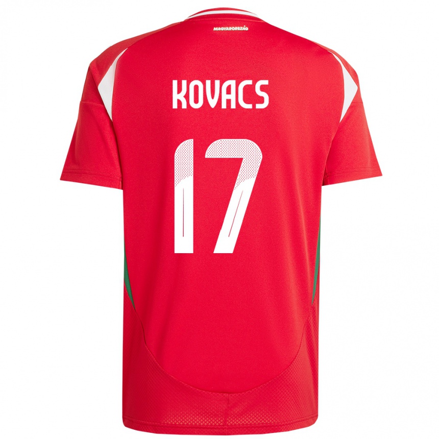 Kids Football Hungary Mátyás Kovács #17 Red Home Jersey 24-26 T-Shirt Uk