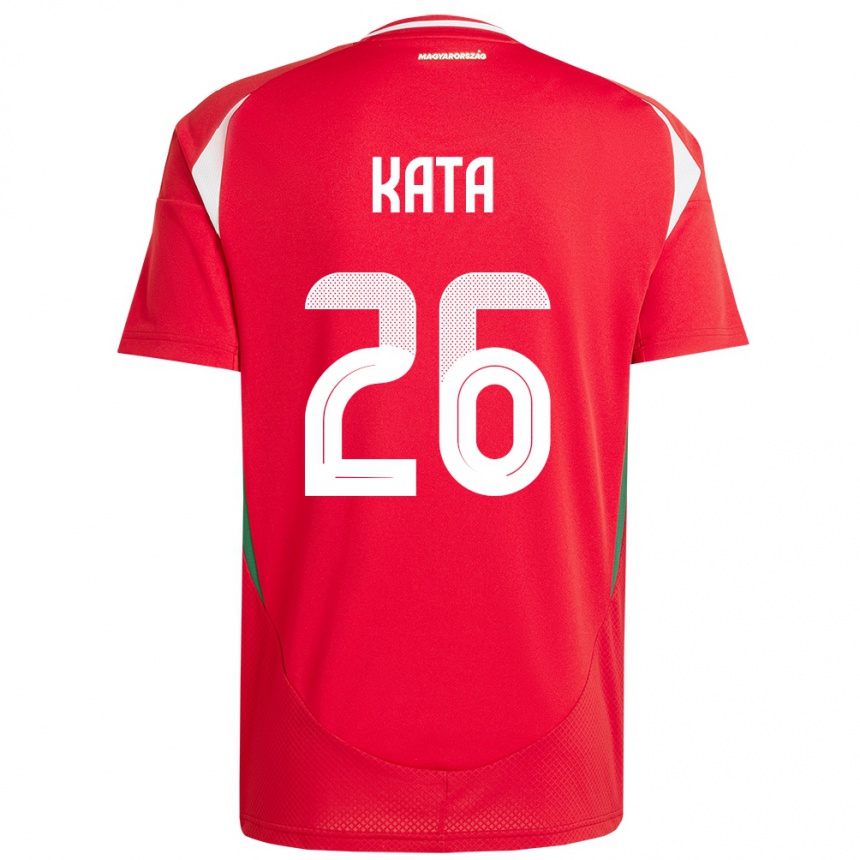 Kids Football Hungary Mihály Kata #26 Red Home Jersey 24-26 T-Shirt Uk