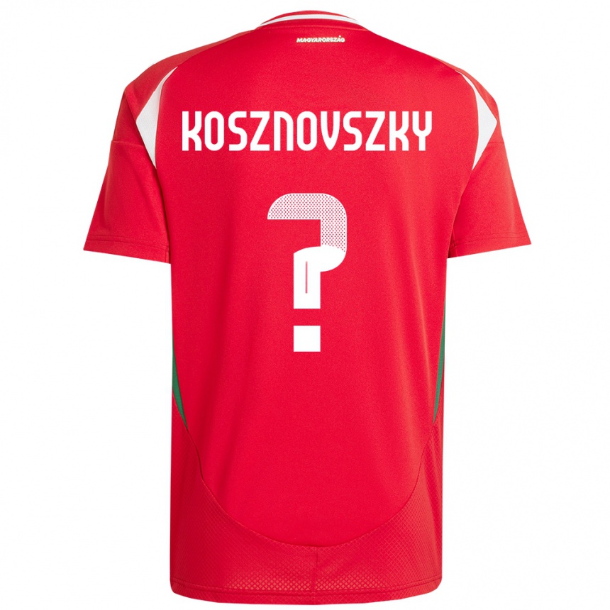 Kids Football Hungary Márk Kosznovszky #0 Red Home Jersey 24-26 T-Shirt Uk