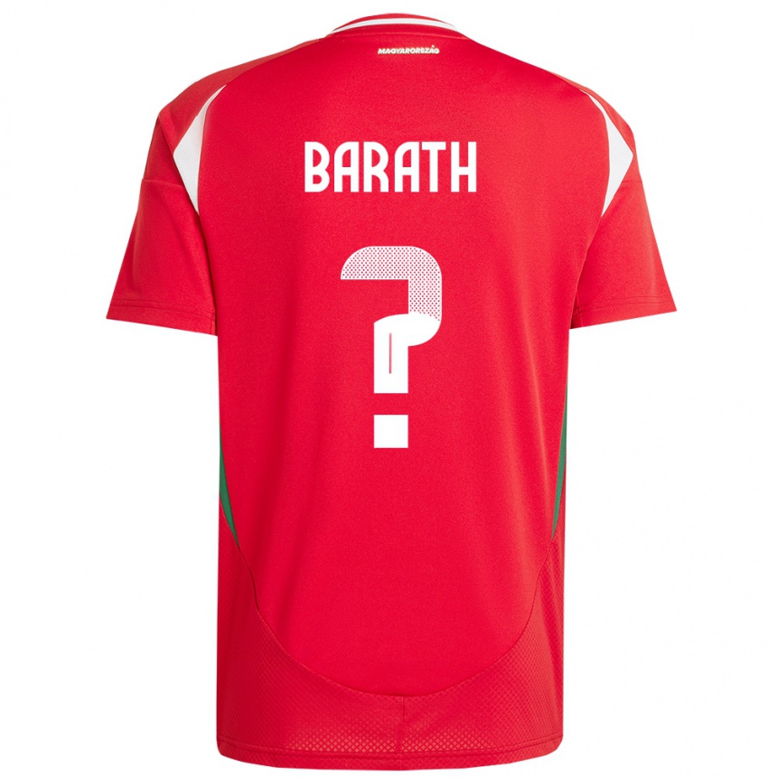 Kids Football Hungary Péter Baráth #0 Red Home Jersey 24-26 T-Shirt Uk