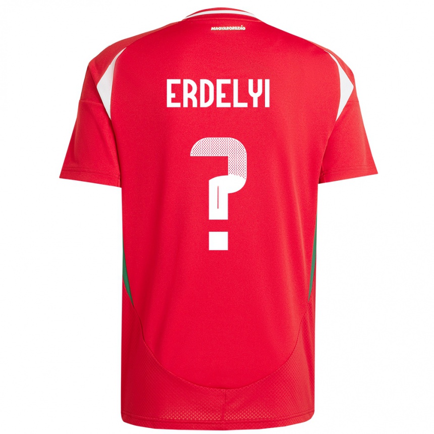 Kids Football Hungary Benedek Erdélyi #0 Red Home Jersey 24-26 T-Shirt Uk