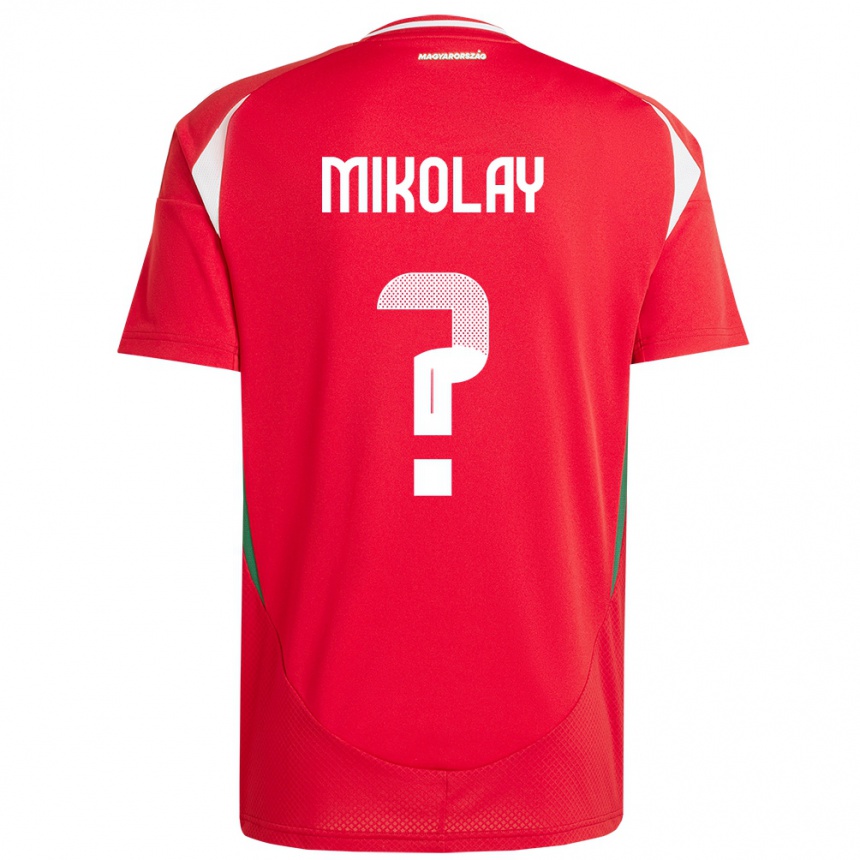 Kids Football Hungary Timóteus Mikolay #0 Red Home Jersey 24-26 T-Shirt Uk