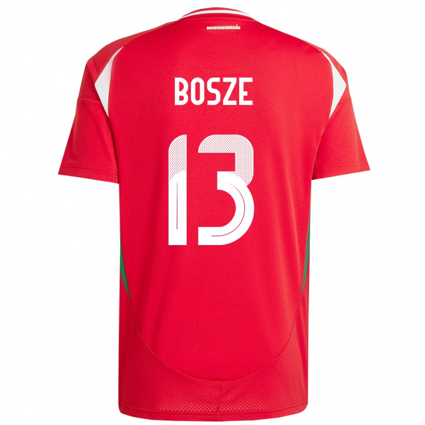 Kids Football Hungary Levente Bősze #13 Red Home Jersey 24-26 T-Shirt Uk