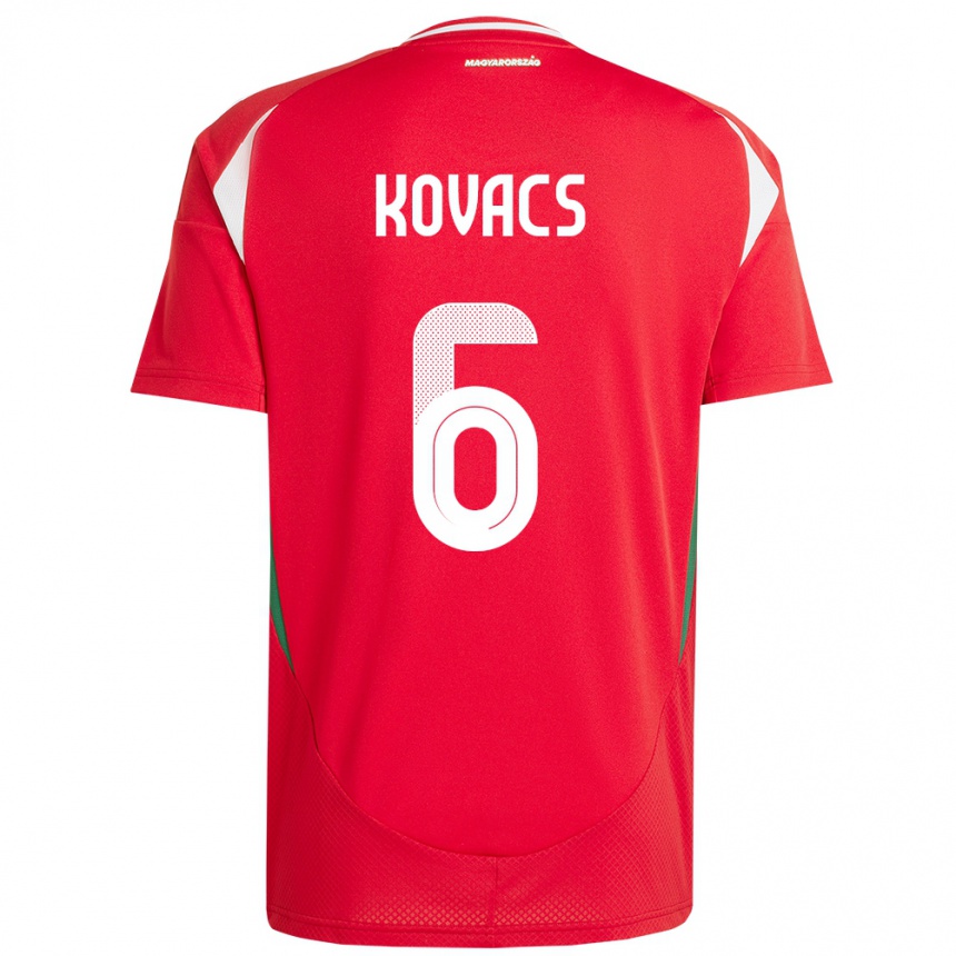 Kids Football Hungary Noel Kovács #6 Red Home Jersey 24-26 T-Shirt Uk