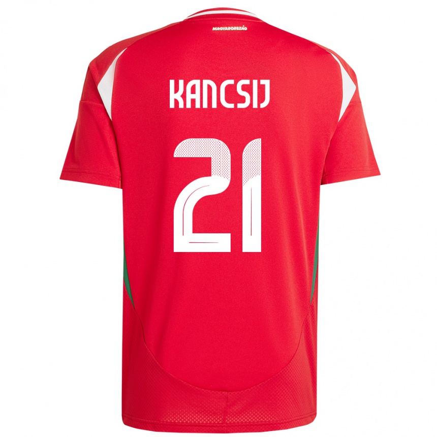 Kids Football Hungary Artúr Kancsij #21 Red Home Jersey 24-26 T-Shirt Uk