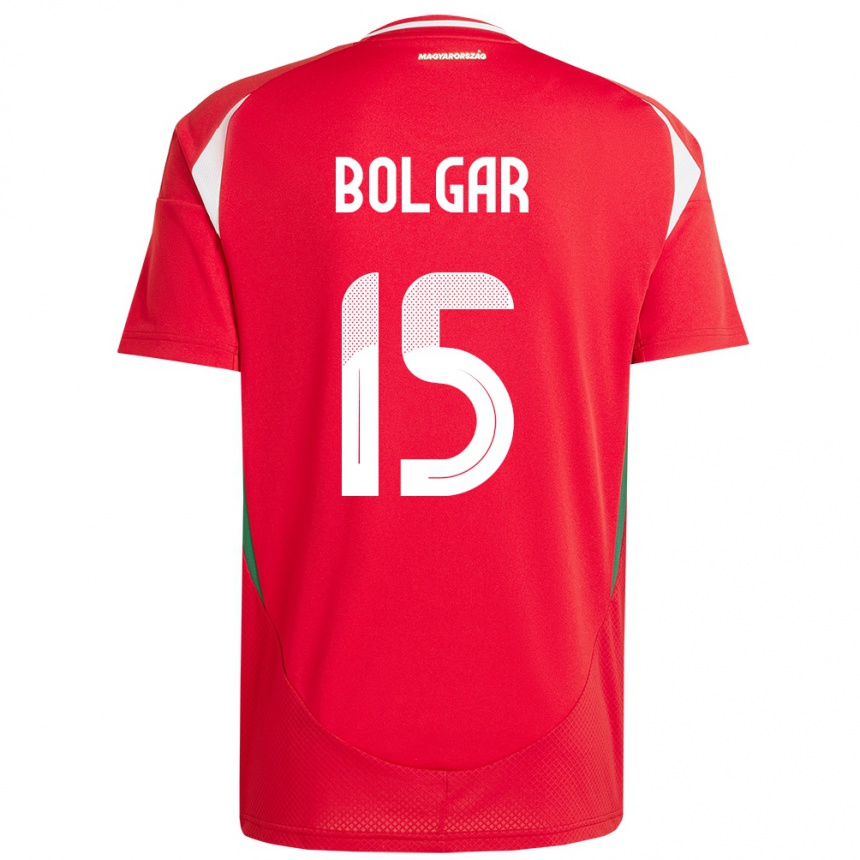 Kids Football Hungary Botond Bolgár #15 Red Home Jersey 24-26 T-Shirt Uk