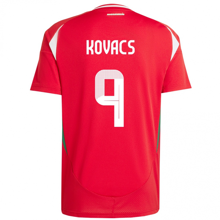 Kids Football Hungary Patrik Kovács #9 Red Home Jersey 24-26 T-Shirt Uk