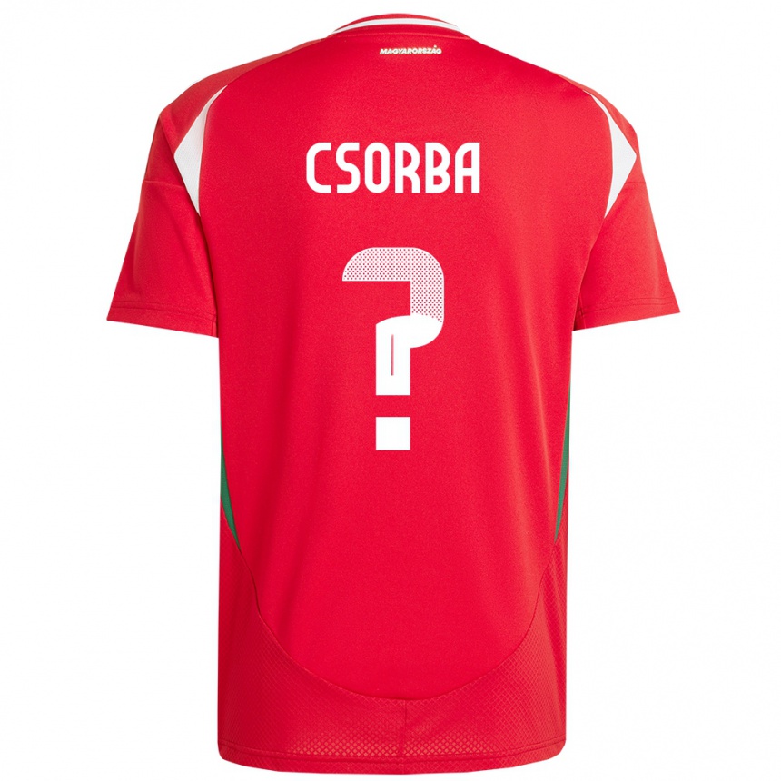 Kids Football Hungary Noel Csorba #0 Red Home Jersey 24-26 T-Shirt Uk